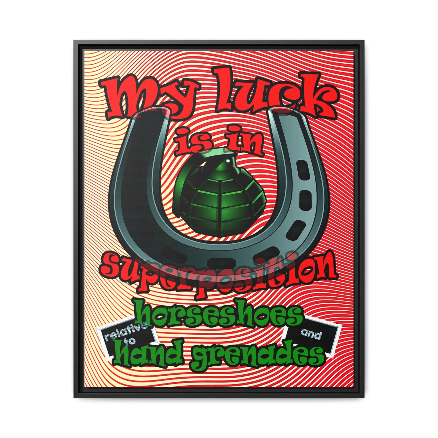 my luck - framed canvas art (yellow-orange wave)