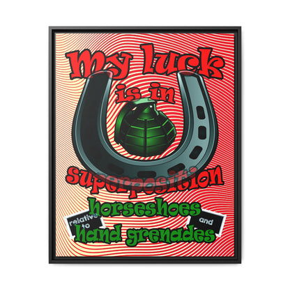 my luck - framed canvas art (yellow-orange wave)