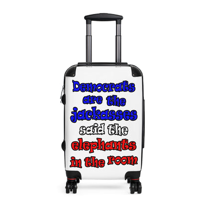 donkeys and elephants - Suitcase (white)