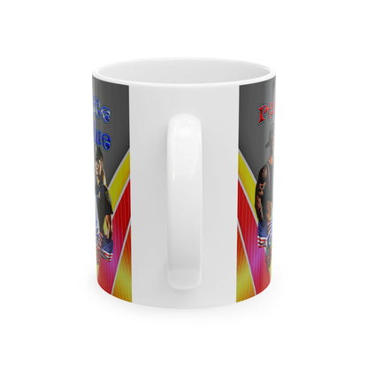rw&b lives matter - White Mug (rainbow split)