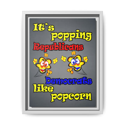 popping like popcorn - framed canvas art (grey-light grey)
