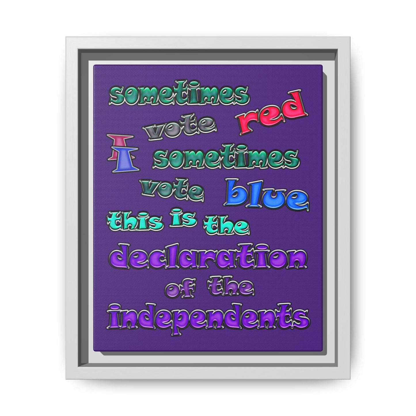 declaration of the independents - framed canvas art (purple)