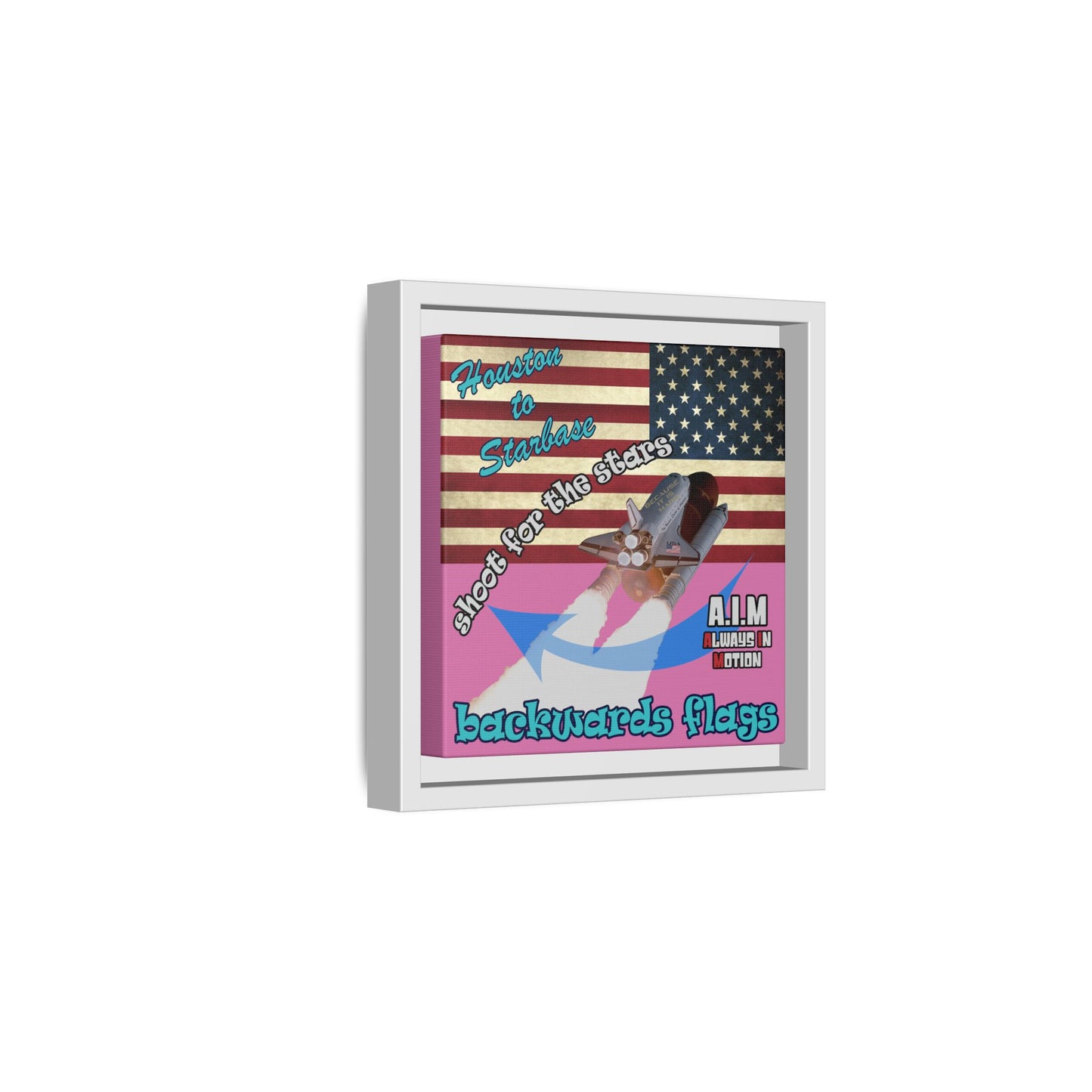 shoot for the stars - framed canvas art (light pink)