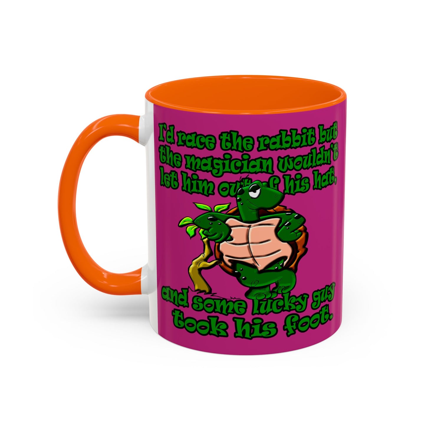 turtle race - Accent Mug (pink)