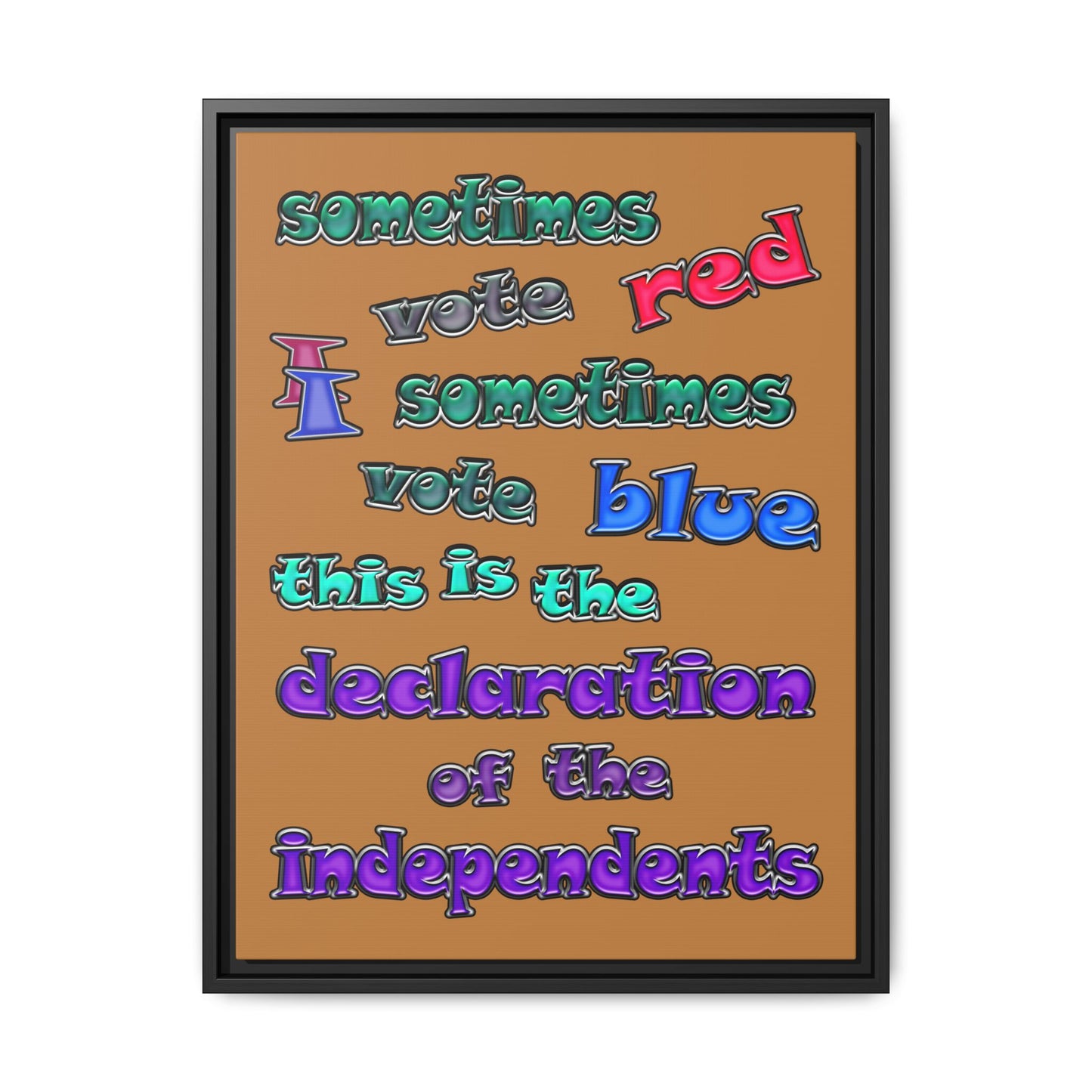declaration of the independents - framed canvas art (light brown)