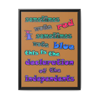 declaration of the independents - framed canvas art (light brown)