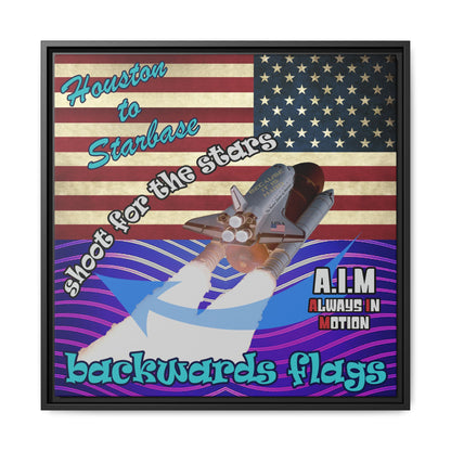 shoot for the stars - framed canvas art (purple wave)