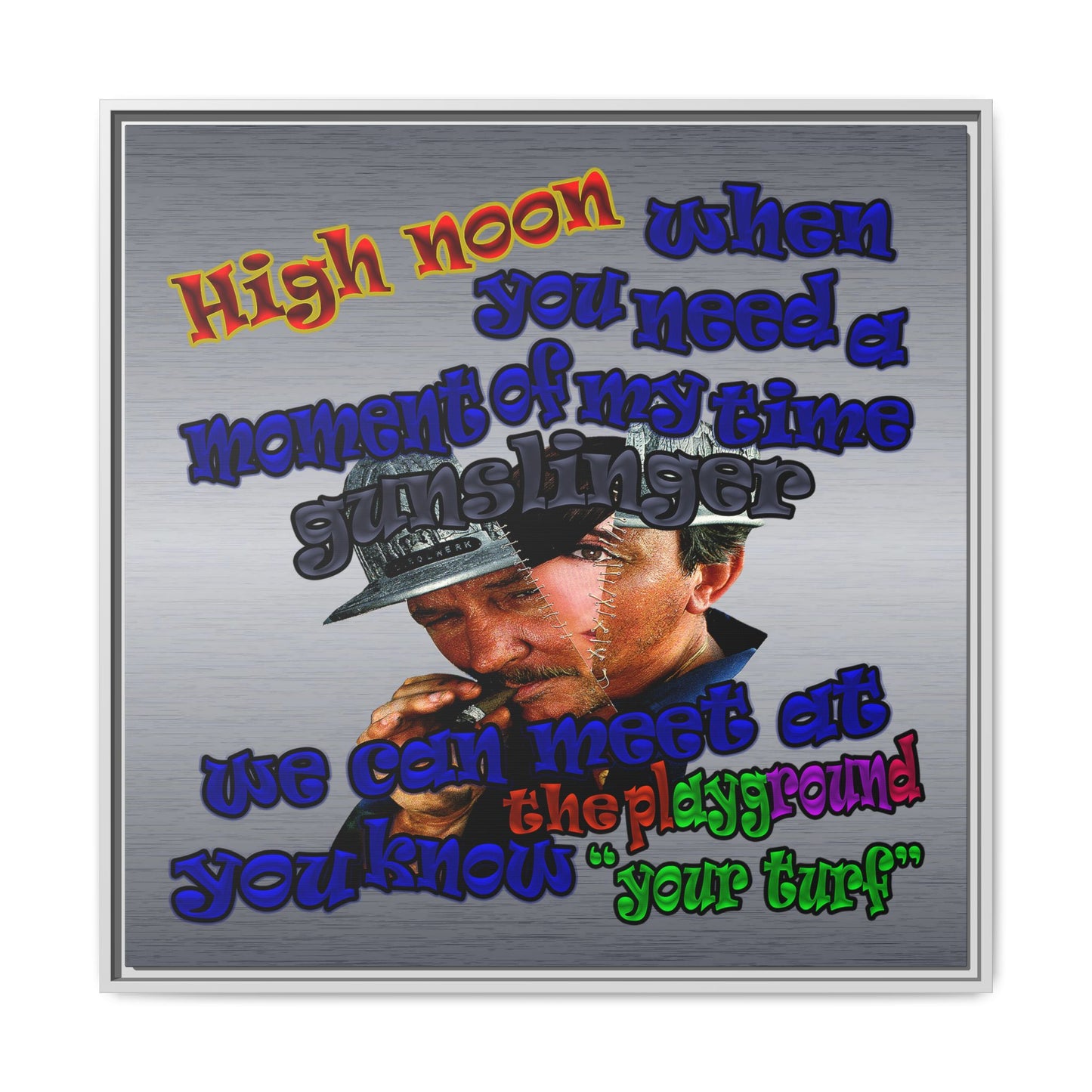 high noon - framed canvas art (brushed nickel)