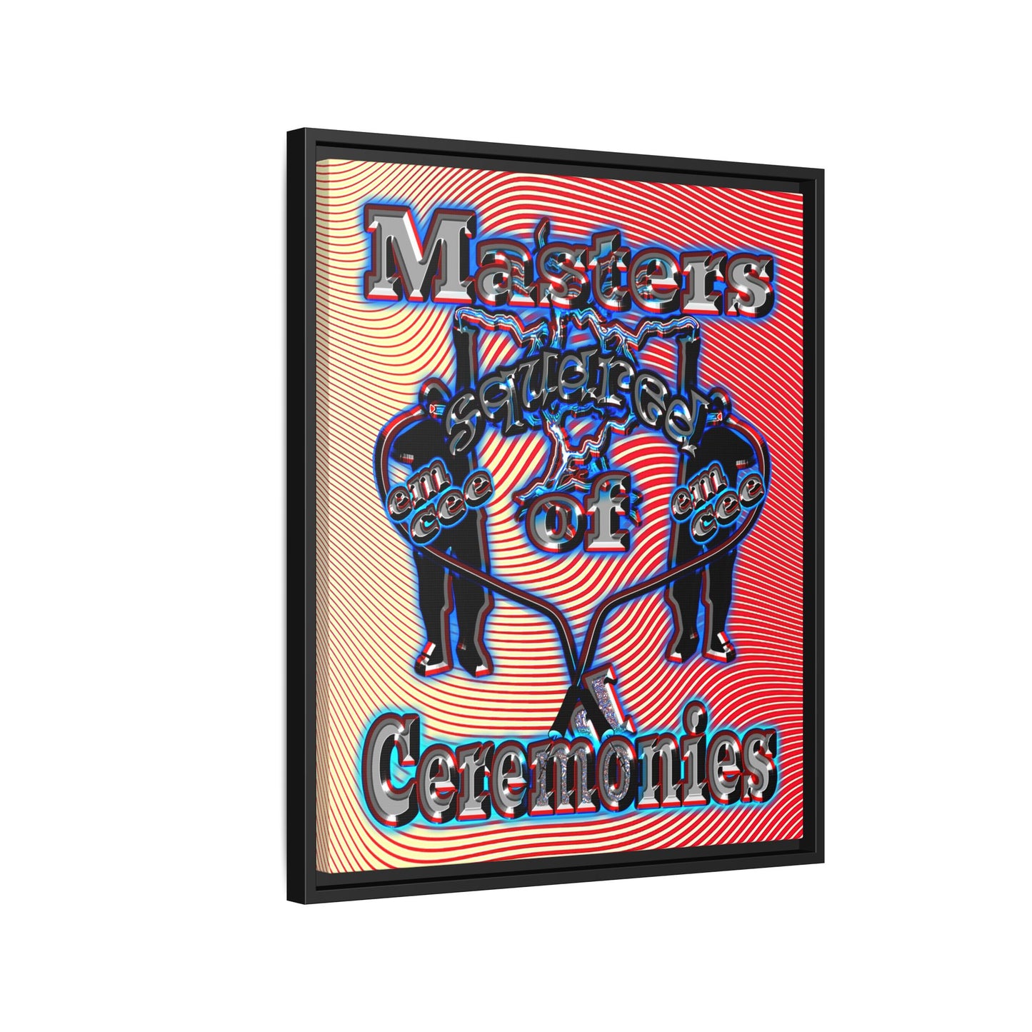em cee squared - framed canvas art (yellow-orange wave)