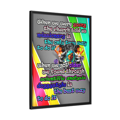 doggystyle - framed canvas art (rainbow split)