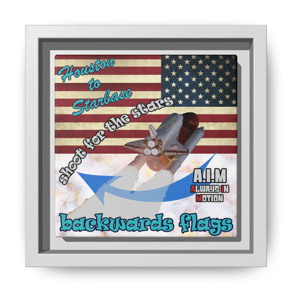 shoot for the stars - framed canvas art (white marble)
