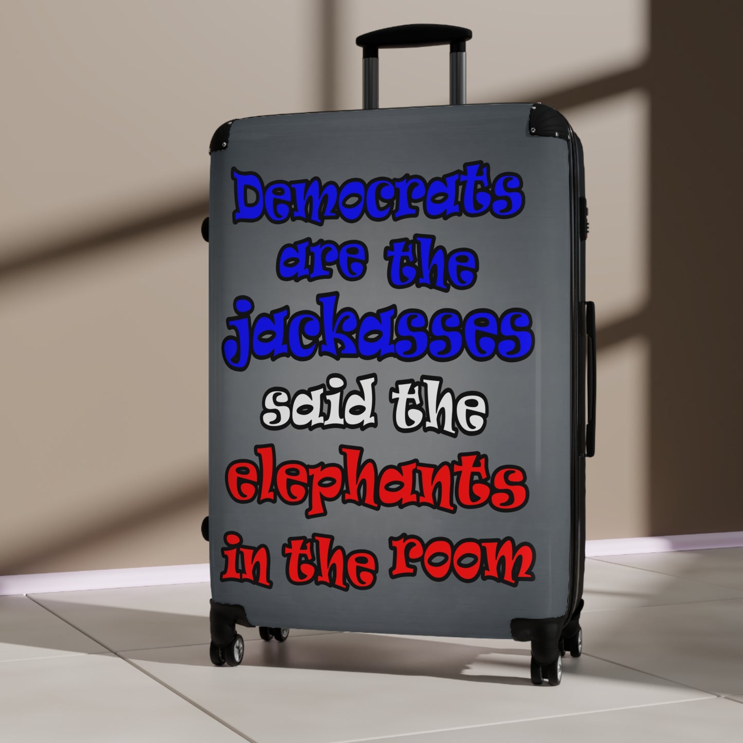 donkeys and elephants - Suitcase (grey-light grey)