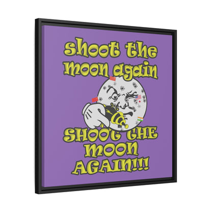 shoot the moon again - framed canvas art (light purple)