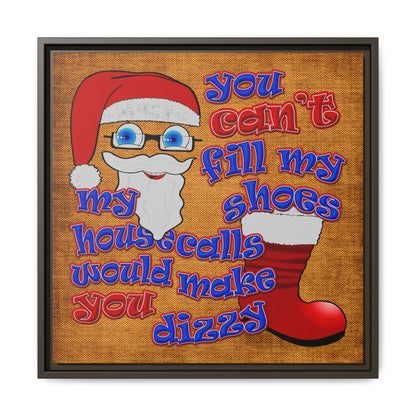 santa's shoes - framed canvas art (brown papyrus)