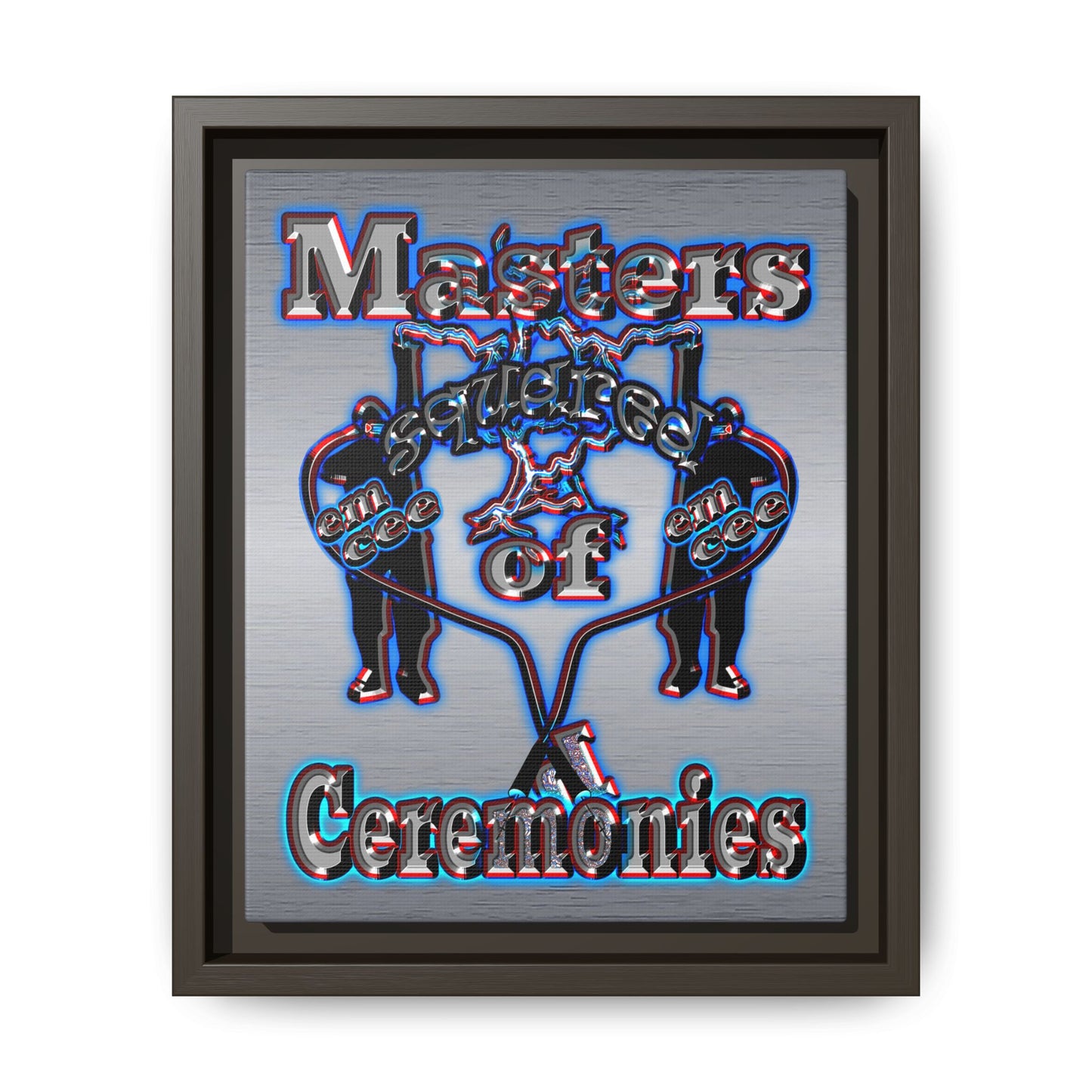 em cee squared - framed canvas art (brushed nickel)