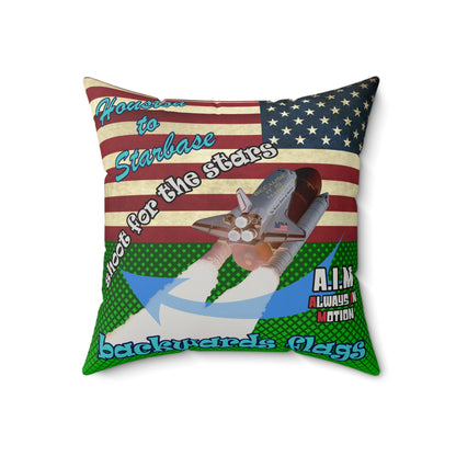 shoot for the stars - Faux Suede Square Pillow - (logo green)