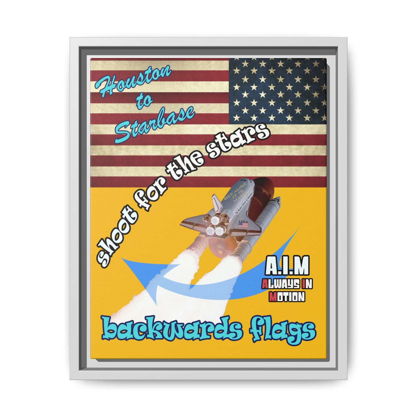 shoot for the stars - framed canvas art (yellow)