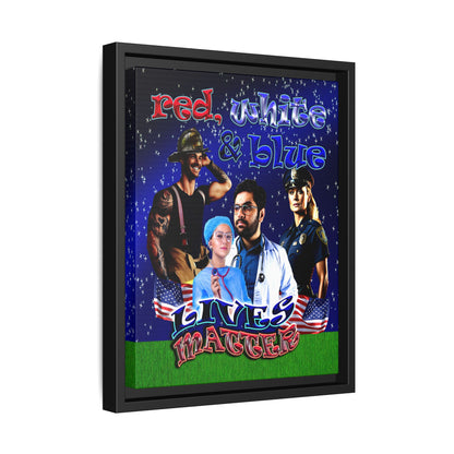 rw&b lives matter - framed canvas art ('snoops' background)
