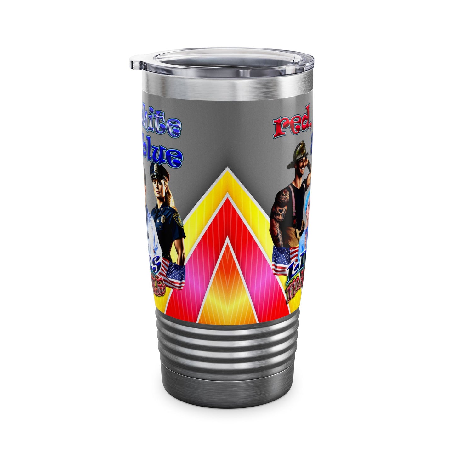rw&b lives matter - Ringneck Tumbler, 20oz (rainbow split)