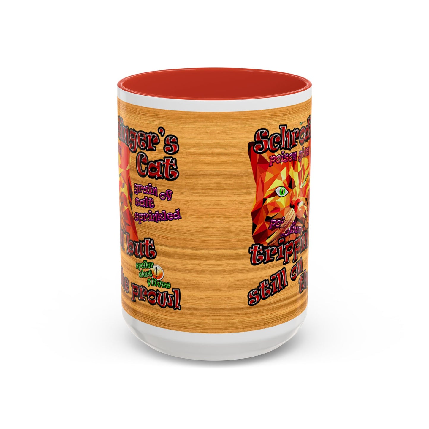 schrodinger's cat - Accent Mug (butterscotch wood finish)