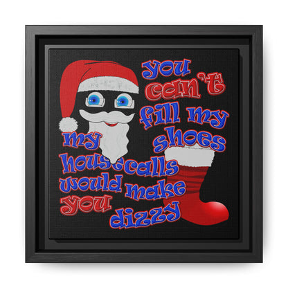 santa's shoes - framed canvas art (black)