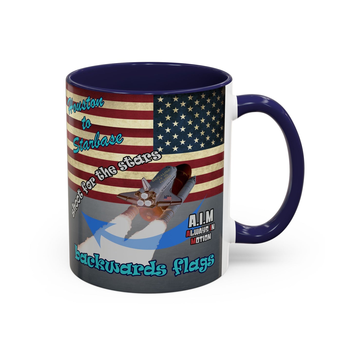 shoot for the stars - Accent Mug (grey-light grey)