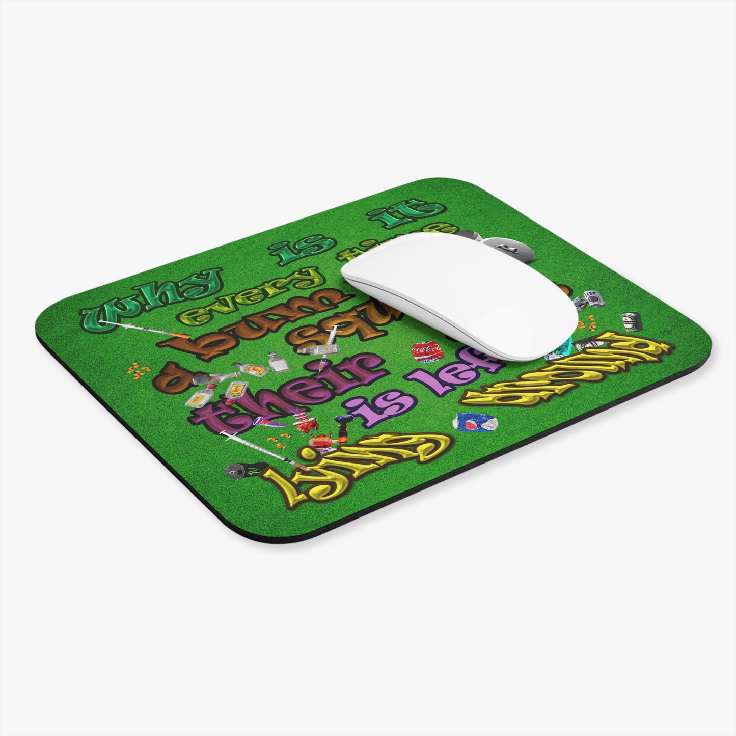 the bum's shit - Mouse Pad (Rectangle) (green turf)