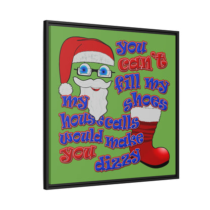 santa's shoes - framed canvas art (green)
