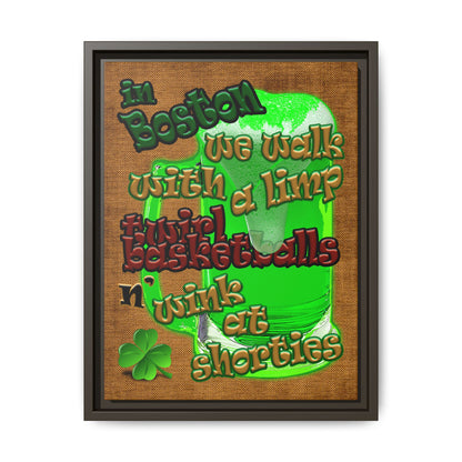 celtics logo - framed canvas art (brown papyrus)