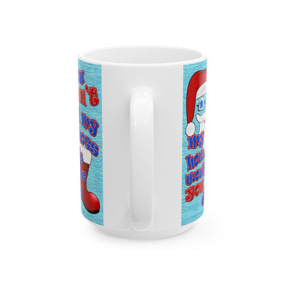 santa's shoes - White Mug (faded dark blue)