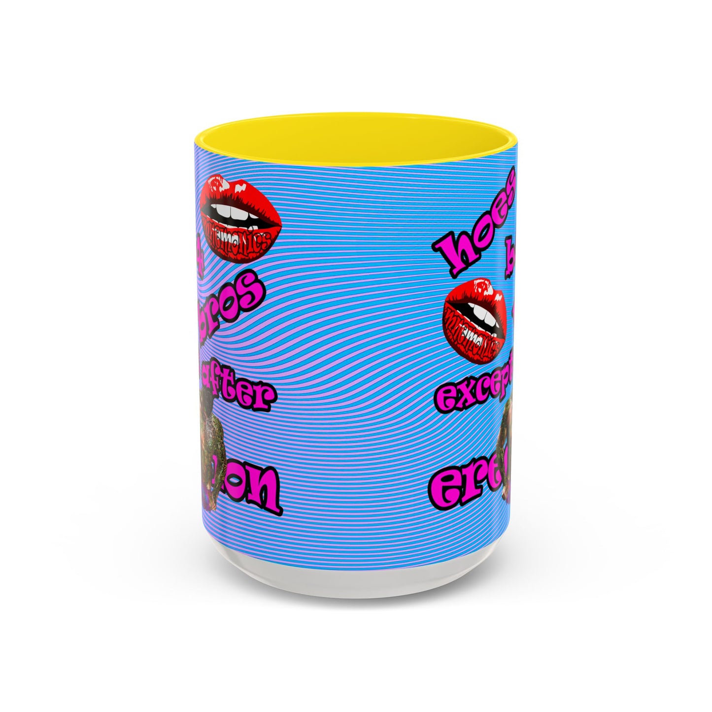 hoes b4 bros - Accent Mug (light blue-purple wave)