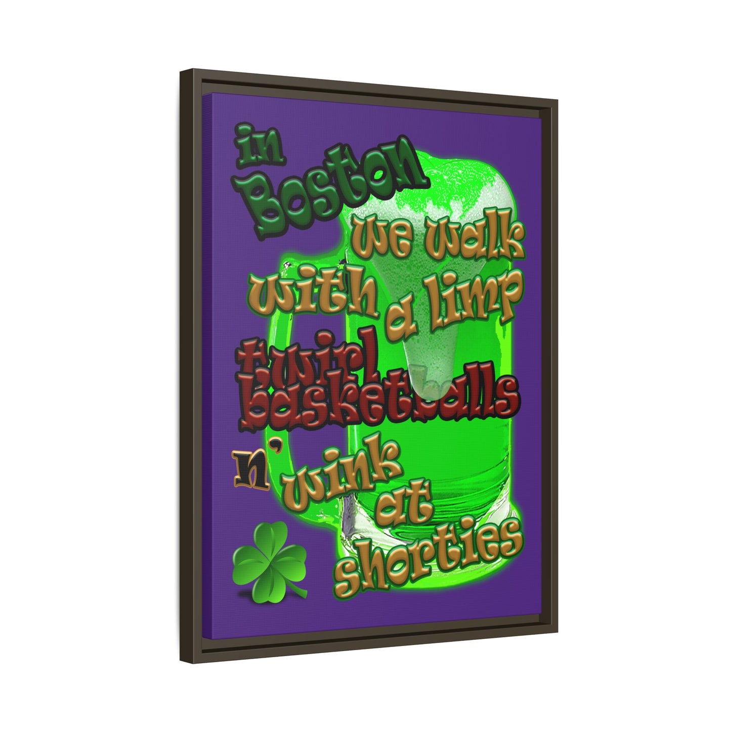 celtics logo - framed canvas art (purple)