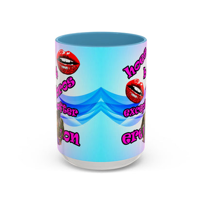 hoes b4 bros - Accent Mug (light blue-pink wave)