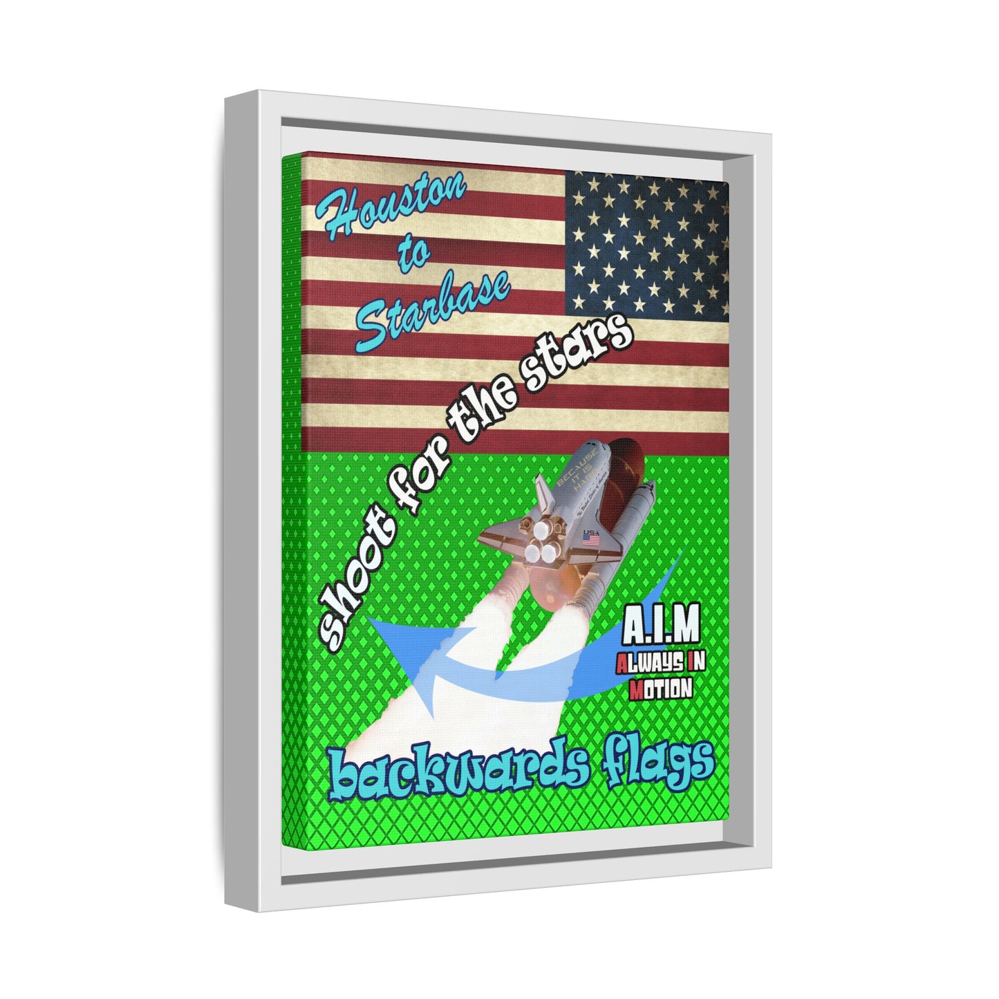 shoot for the stars - framed canvas art (logo green)