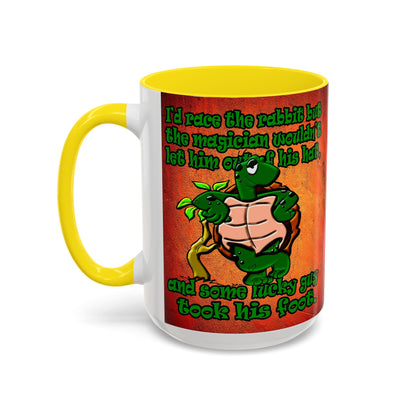 turtle race - Accent Mug (burnt orange)