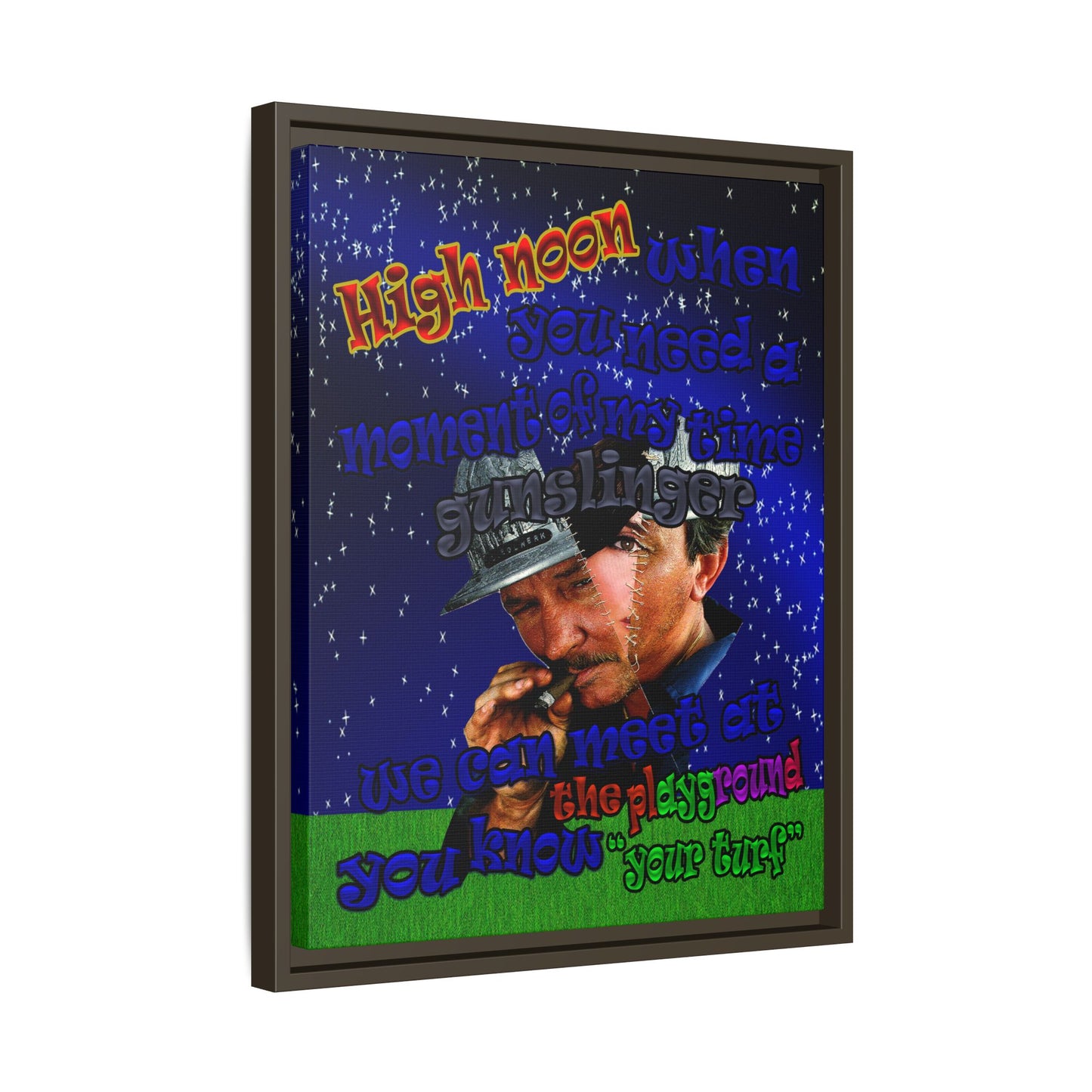 high noon - framed canvas art ('snoops' background)