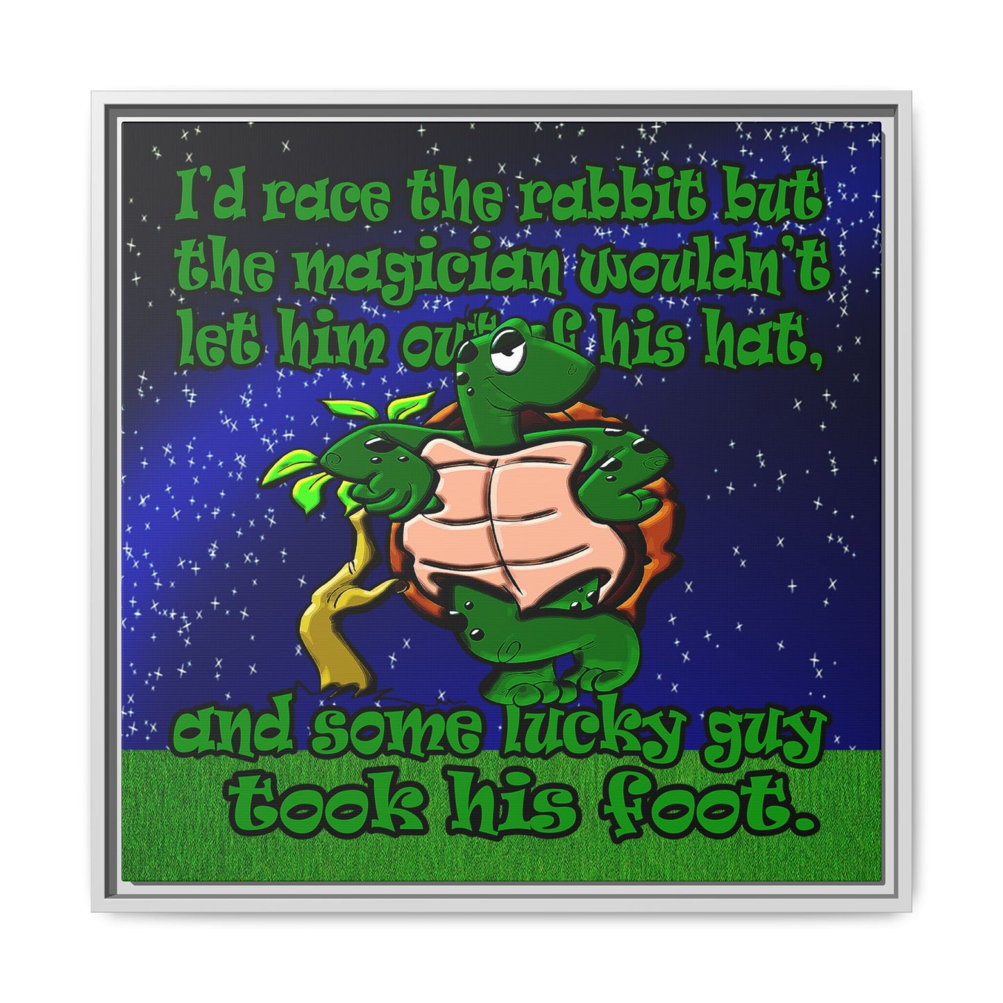 turtle race - framed canvas art ('snoops' background)