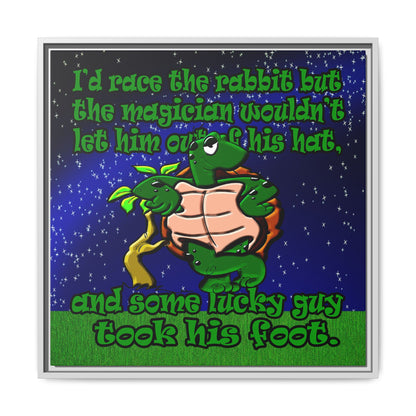 turtle race - framed canvas art ('snoops' background)