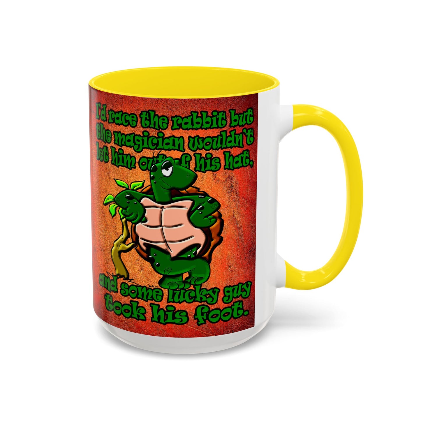 turtle race - Accent Mug (burnt orange)