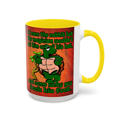 turtle race - Accent Mug (burnt orange)