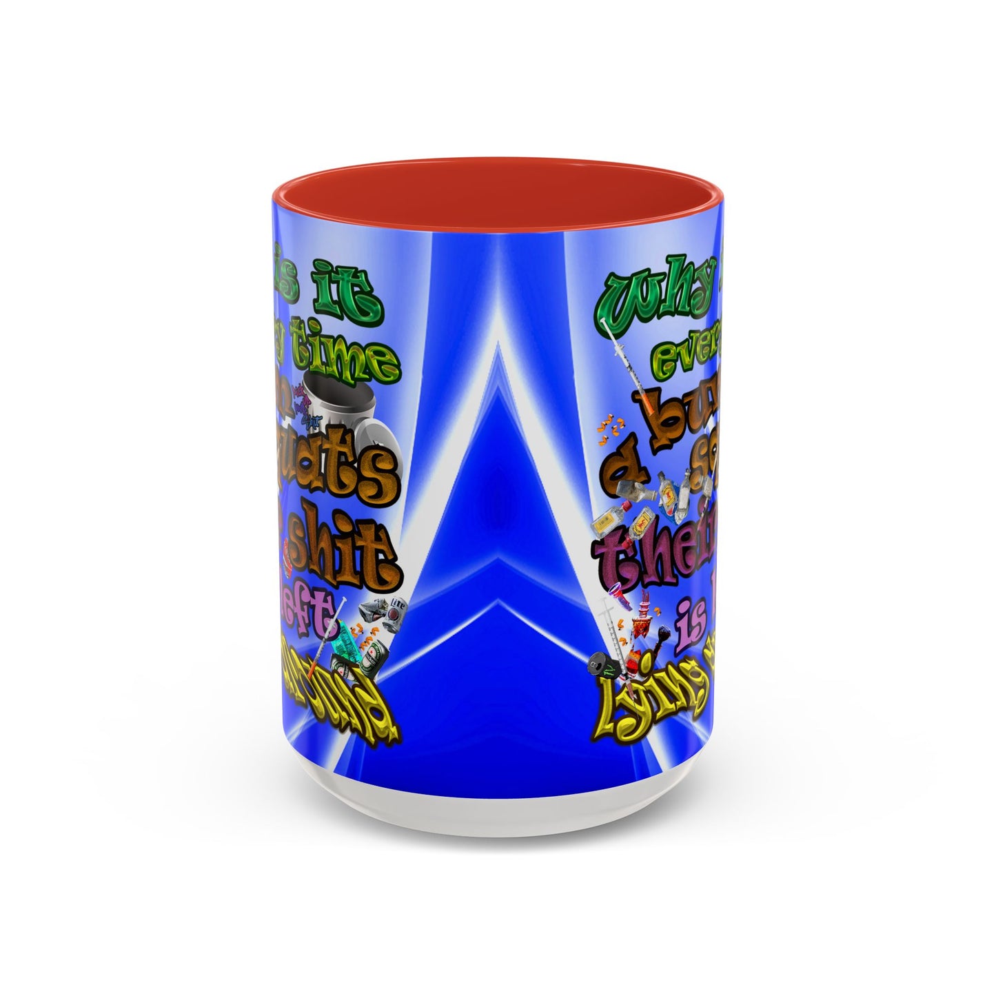 the bum's shit - Accent Mug (blue-white wave)