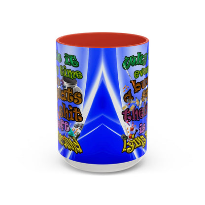 the bum's shit - Accent Mug (blue-white wave)