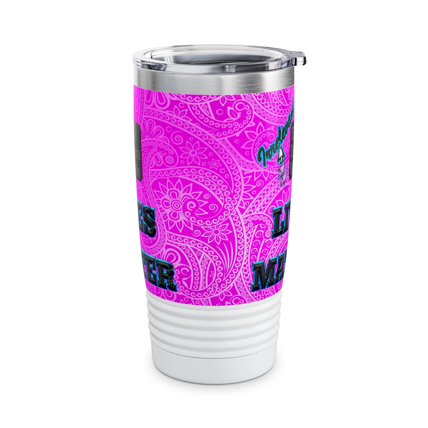 irrelevant - Ringneck Tumbler, 20oz (pink swirl)