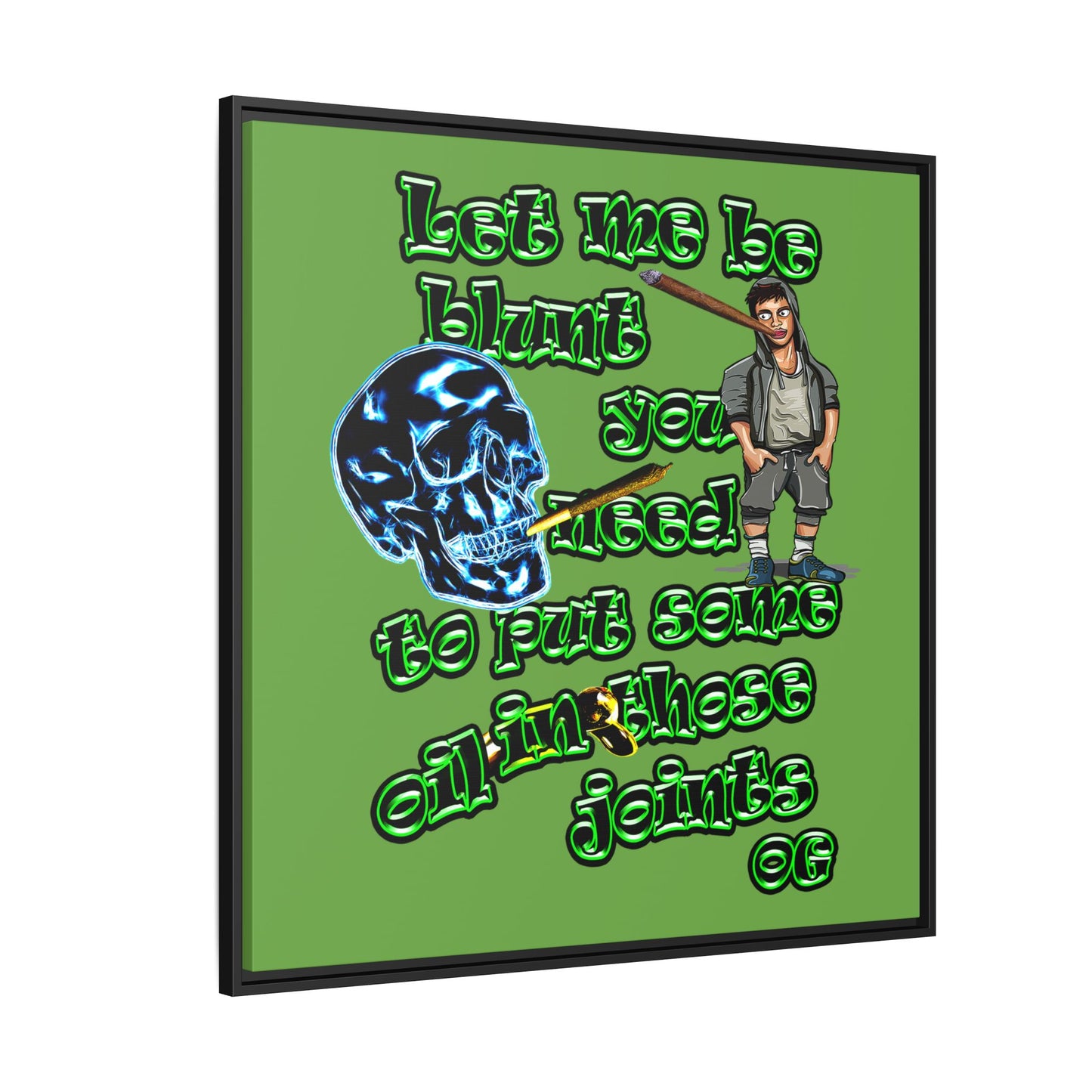 og - framed canvas art (green)