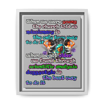 doggystyle - framed canvas art (light grey)