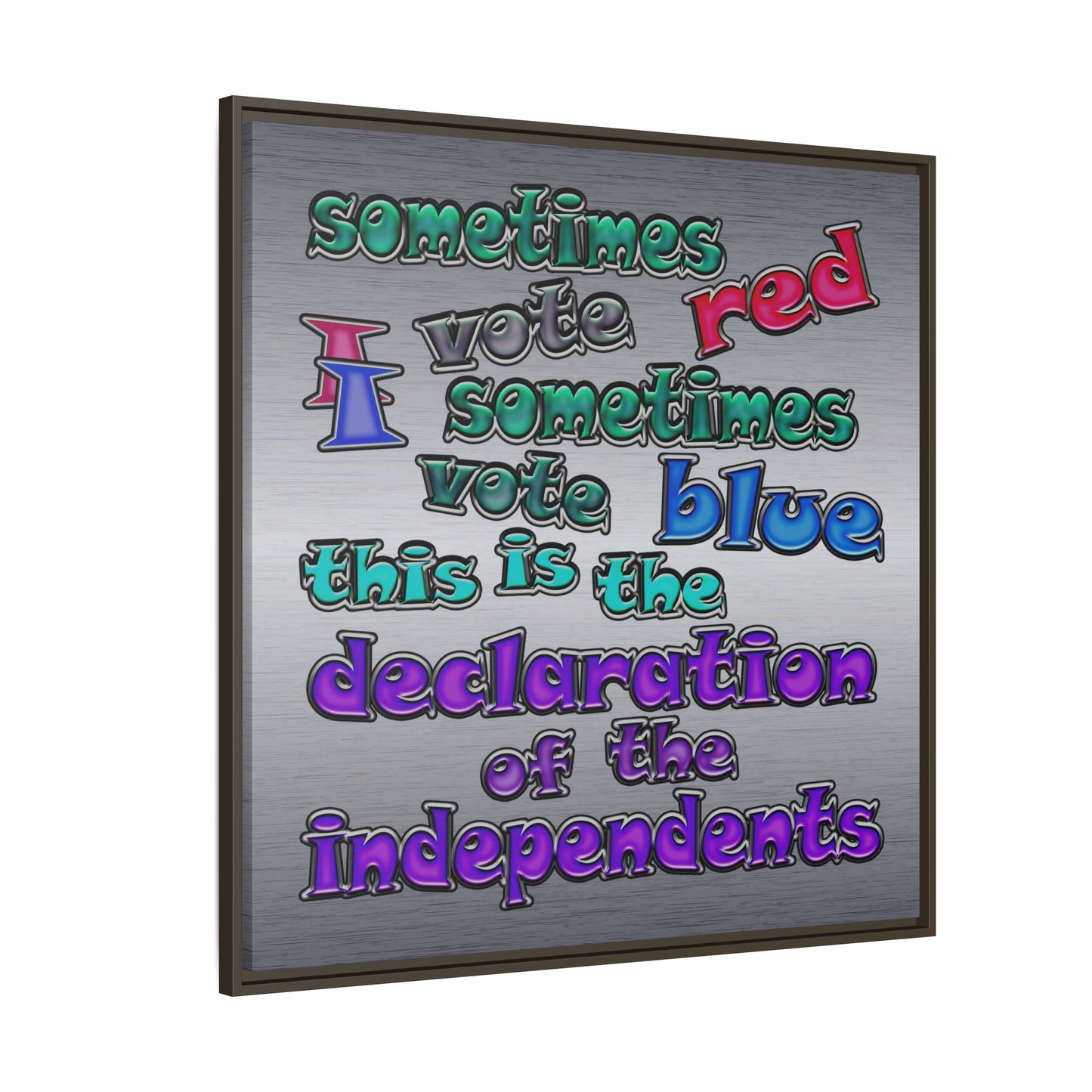 declaration of the independents - framed canvas art (brushed nickel)