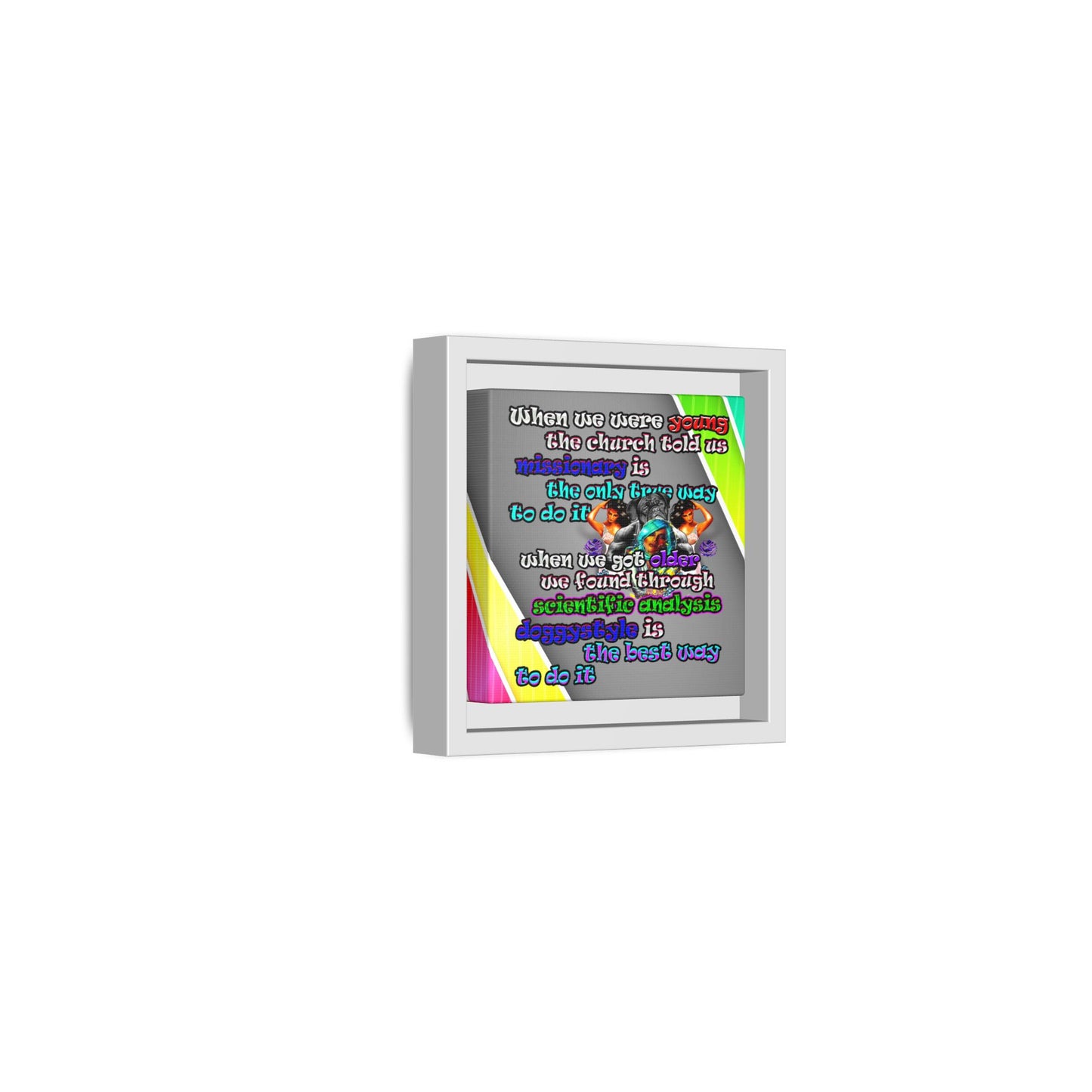 doggystyle - framed canvas art (rainbow split)