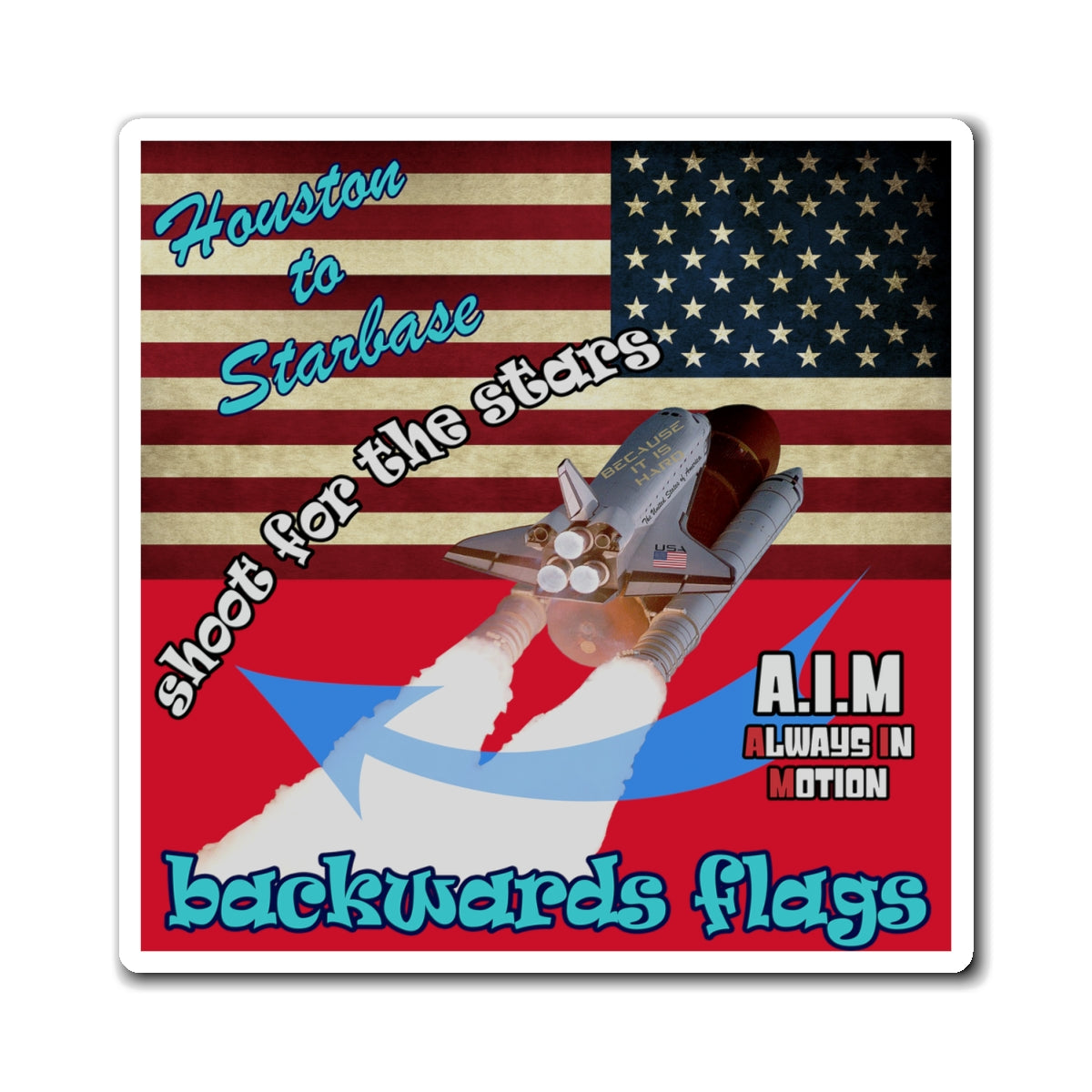 shoot for the stars - Magnets - (dark red)