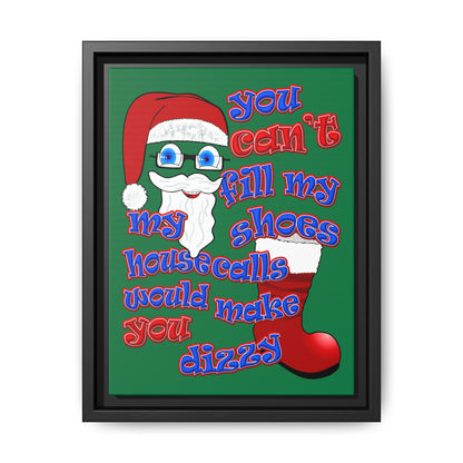 santa's shoes - framed canvas art (dark green)