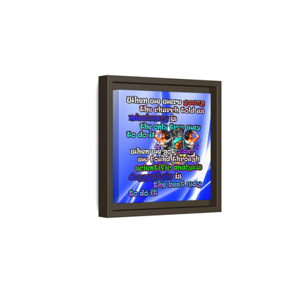 doggystyle - framed canvas art (blue-white wave)
